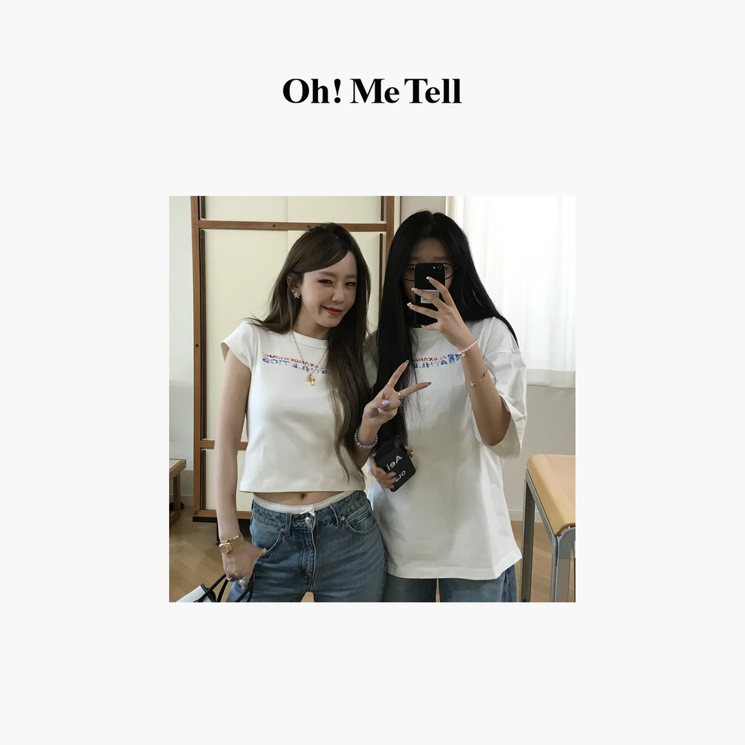 Oh！Me Tell【重磅定制】复古做旧印花圆领短袖T恤男女同款