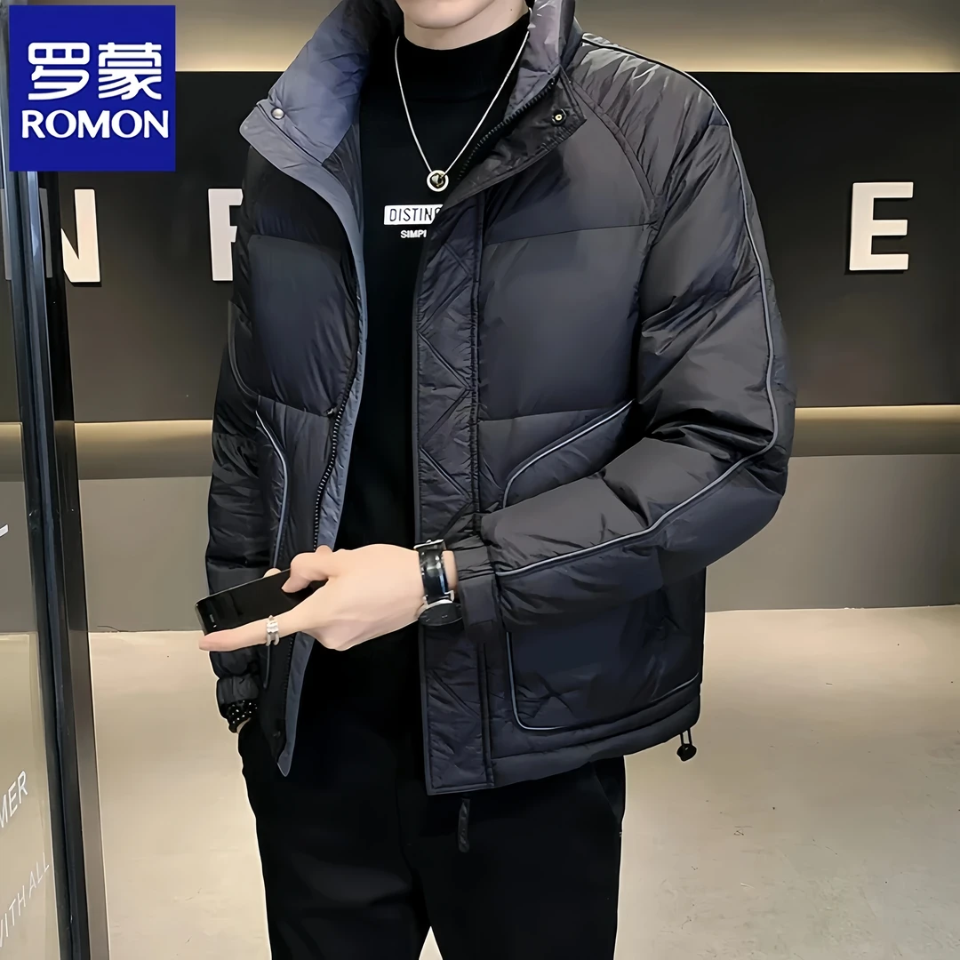 罗蒙男款男装轻薄穿搭羽绒服男士冬季新款白鸭绒短款外套男羽绒服