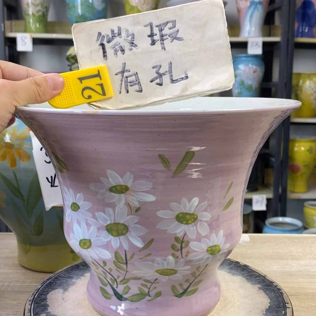 景德镇手工手绘陶瓷花盆
