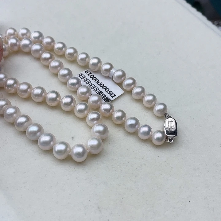 淡水珍珠银S925镶嵌颈饰卡8➕高品极光白炫澳绿炫彩