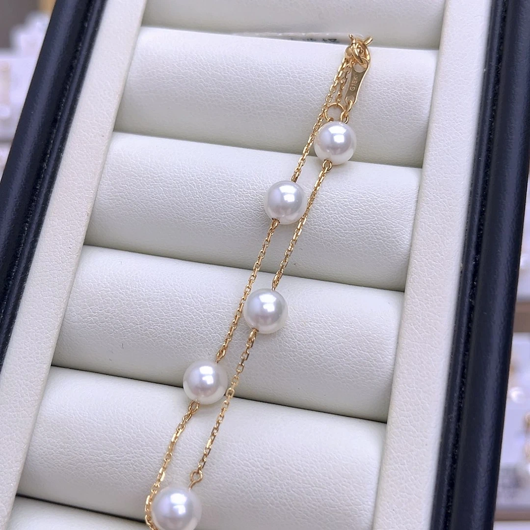 手链海水珍珠18K金镶嵌