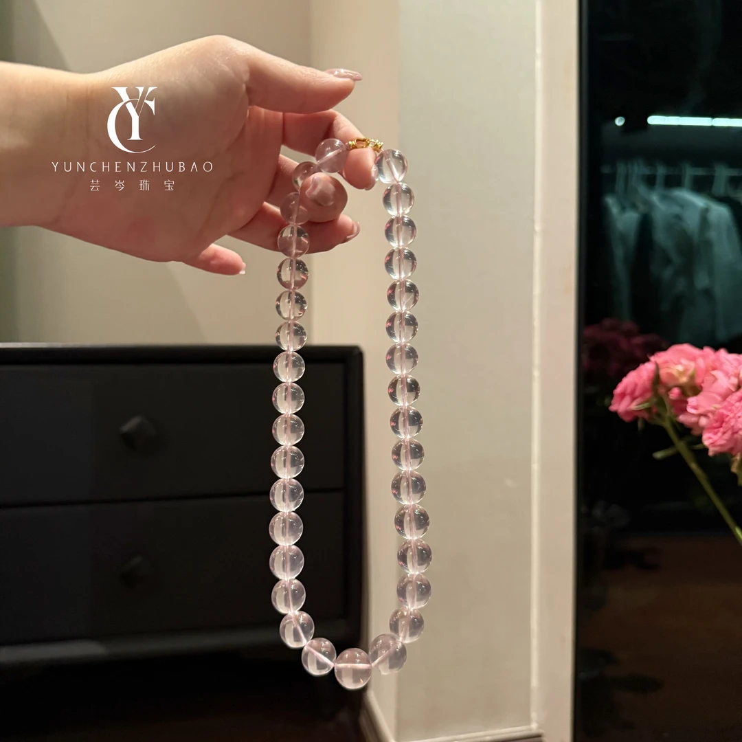 莫桑比克粉水晶项链（