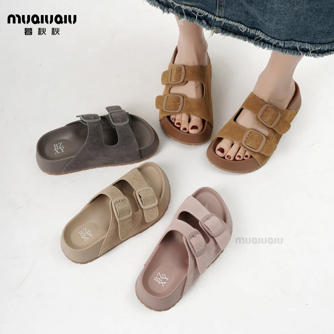 暮秋秋拖鞋女款2025夏季新款外穿时尚勃肯鞋配裙子百搭软底凉拖鞋