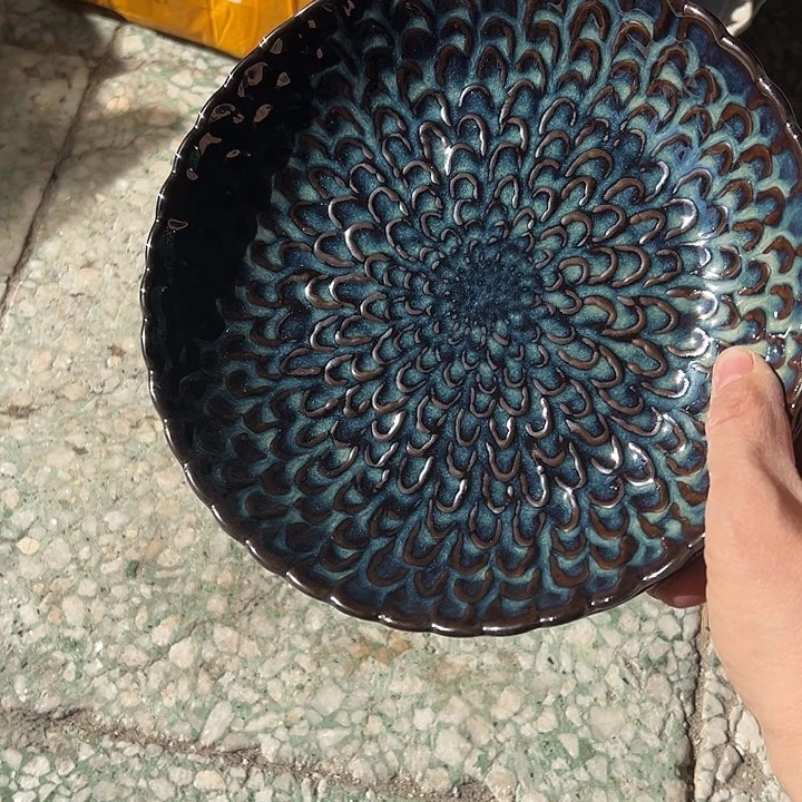 瓷片默认瑕疵商品窑变蓝色