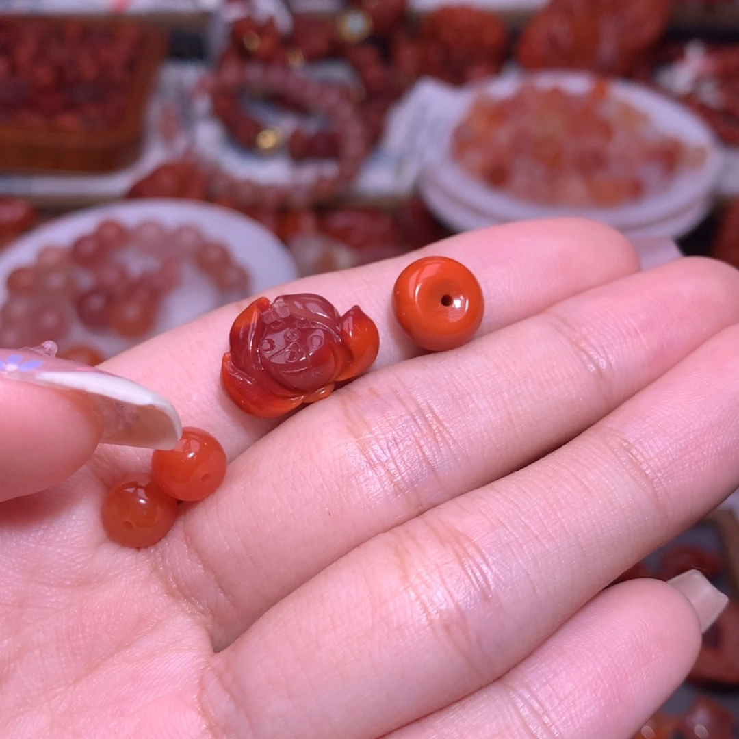 喜***意南红玛瑙未镶嵌珠宝半成品组合1