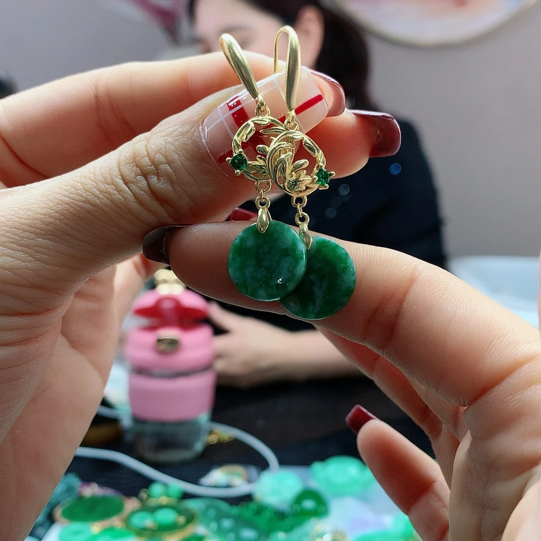 【闪购商品】翡翠耳饰银S925镶嵌，