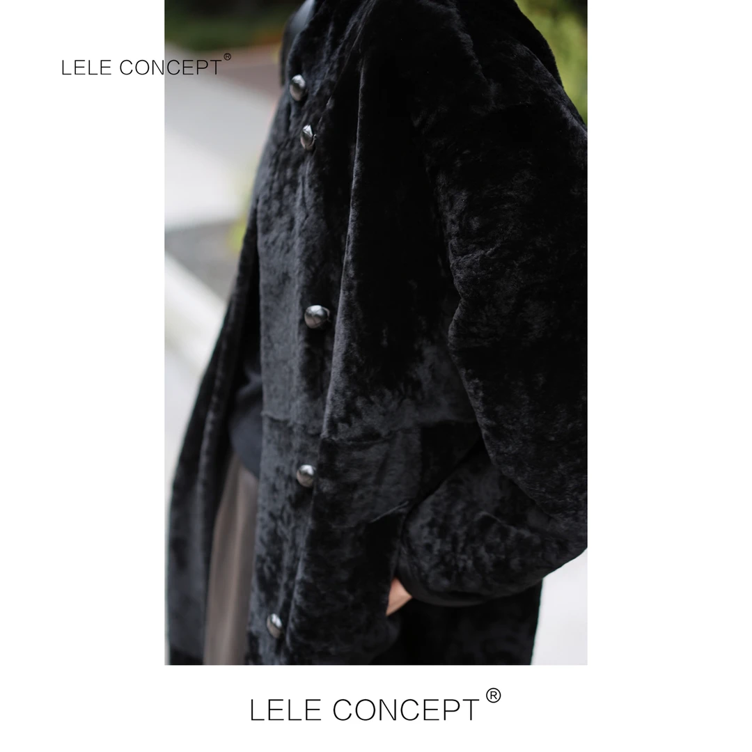 LELE CONCEPT丨【如一】都市轻奢长款皮毛一体外套FG25D0170W