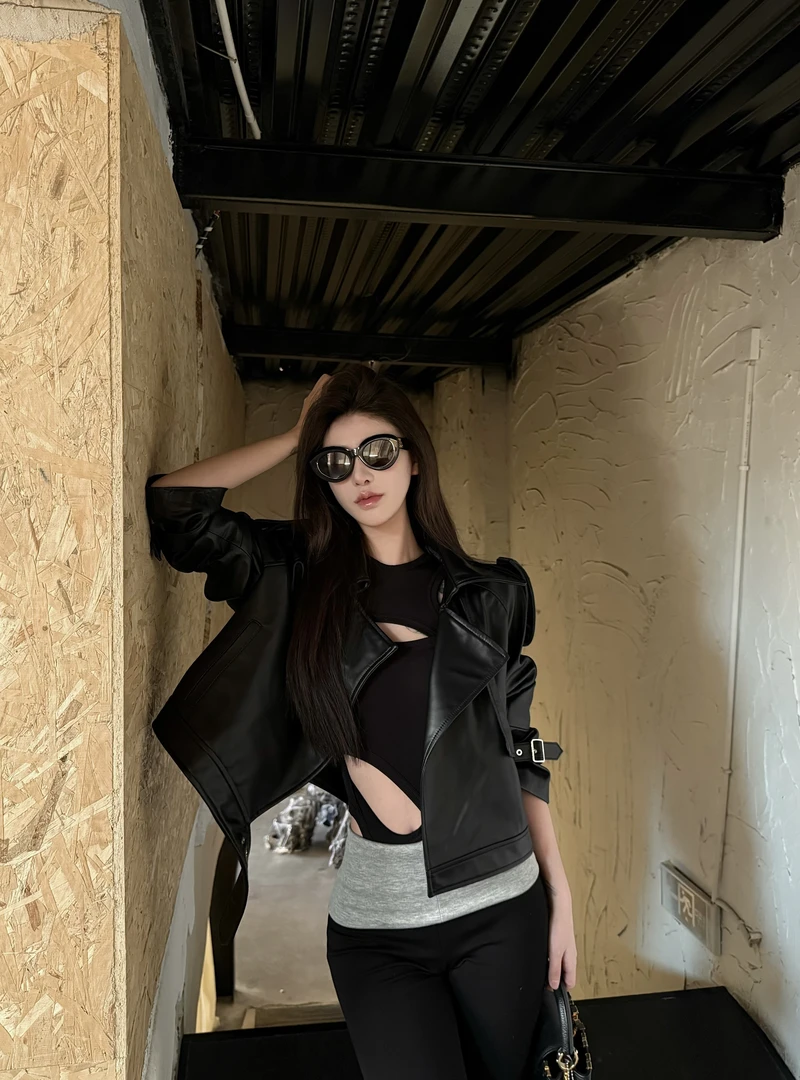 KZN·STUDIO【黑武士】 定制高级感机车风皮衣外套