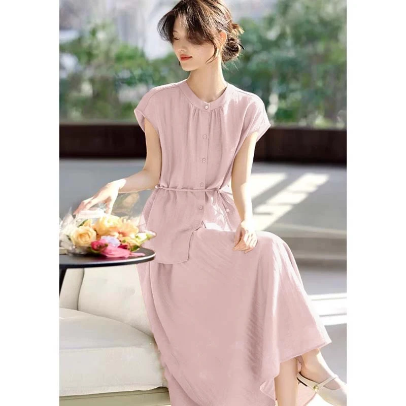 【两件套】通勤百搭衬衫半身裙套装女2025夏季气质穿搭一整套D2712