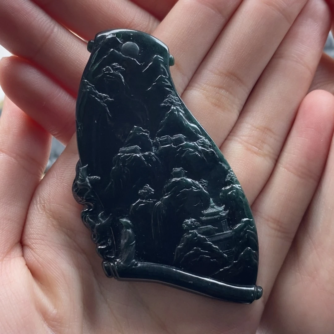 【闪购商品】翡翠挂件未镶嵌6*7山水