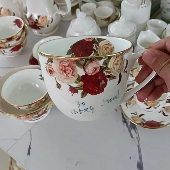 新疆西藏包邮6只装金秋拍金口径11.5厘米高9厘米500毫升大早餐杯