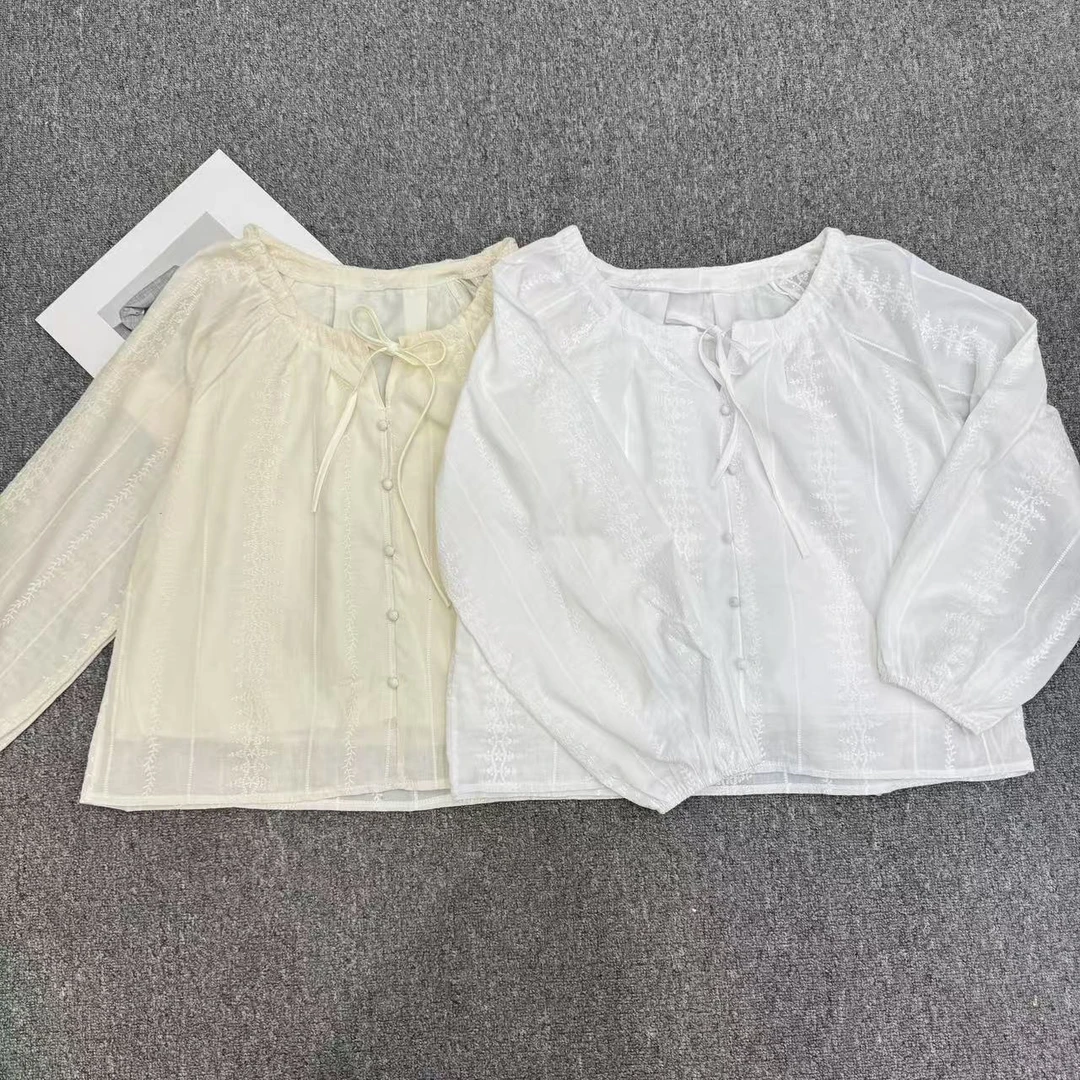 【周周家】5156濮院春季亚麻衬衫纯色女士休闲时尚街头风上衣