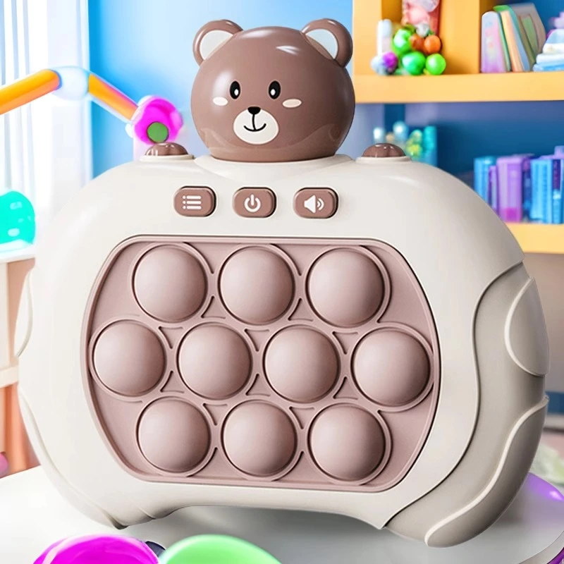 2025儿童益智解压按按乐玩具打地鼠速推闯关游戏机卡通亲子互动