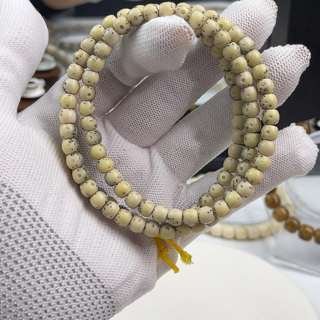 星月菩提手串石玉通体鼓珠直切108脖挂