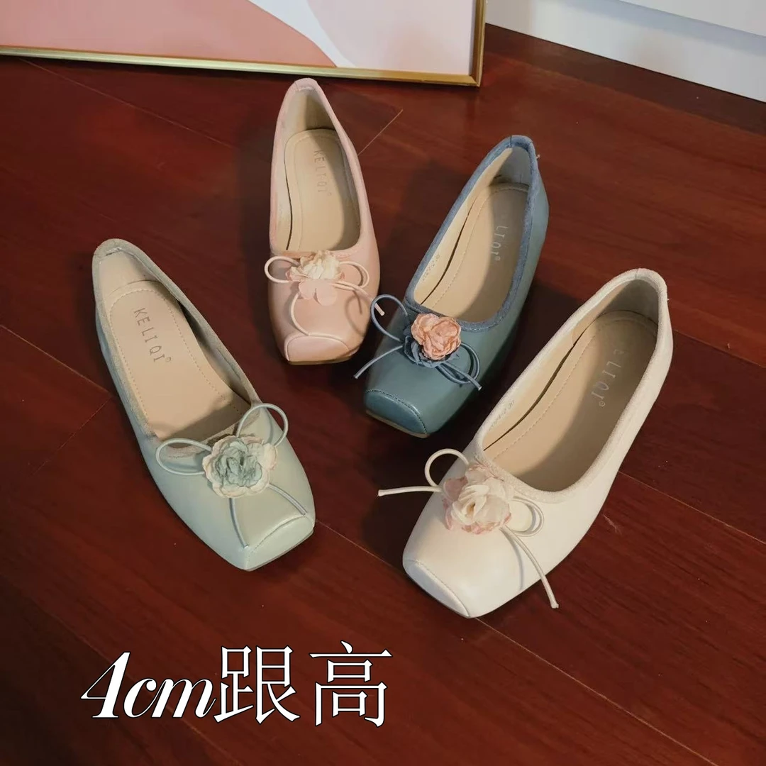 3cm内增高~法式玛丽珍鞋子女新款春夏季配裙新中式芭蕾舞单鞋