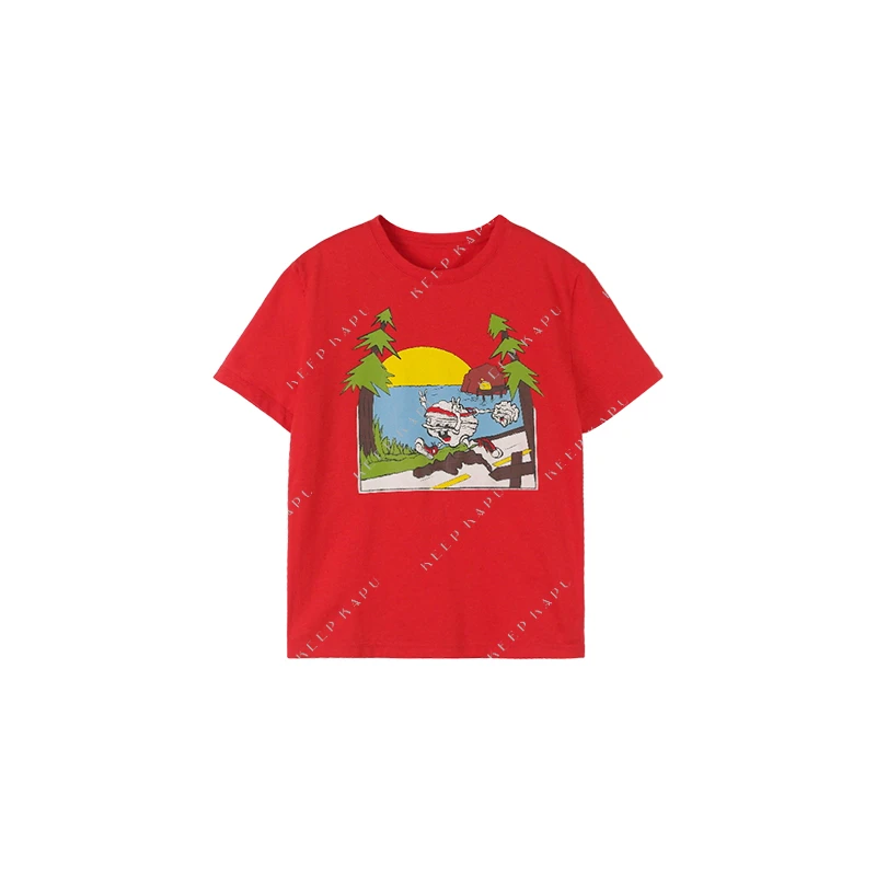 靠谱。【俏皮卡通T】新款秀晶同款ins红色印花T恤KP250139