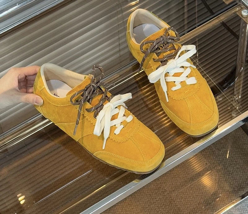 SUSU 小众复古平底系带百搭舒适德训鞋 9118-30 A3中