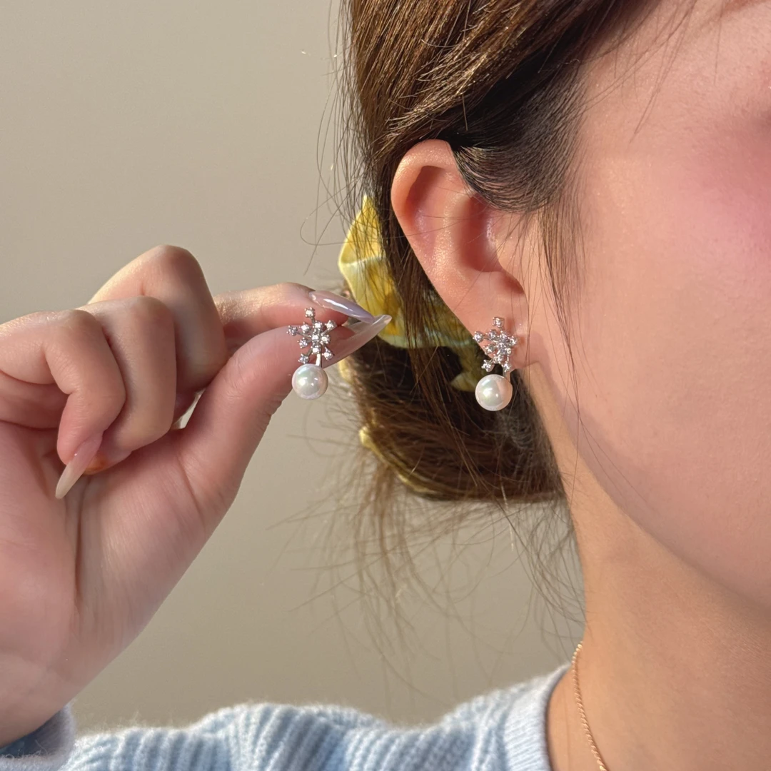 铜合金耳饰 耳环2025新款爆款高级感耳钉首饰女款时尚气质满天星