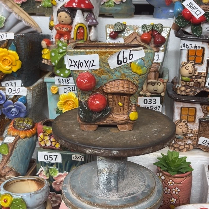 紫砂花盆粗陶材质多肉花盆