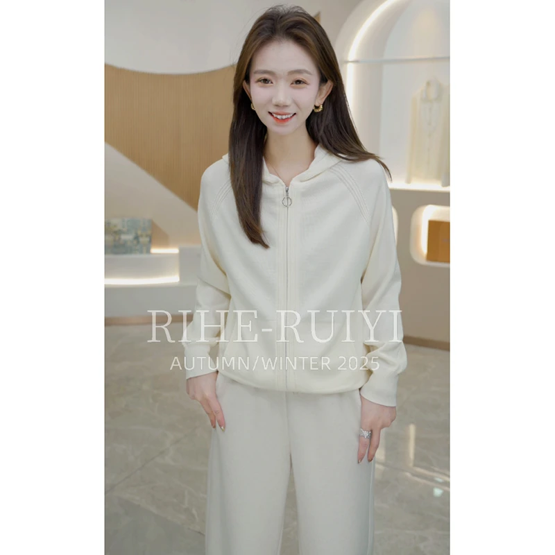 R H 【黄金纱线】140s扬子纱chao细精纺羊毛连帽毛衫03301