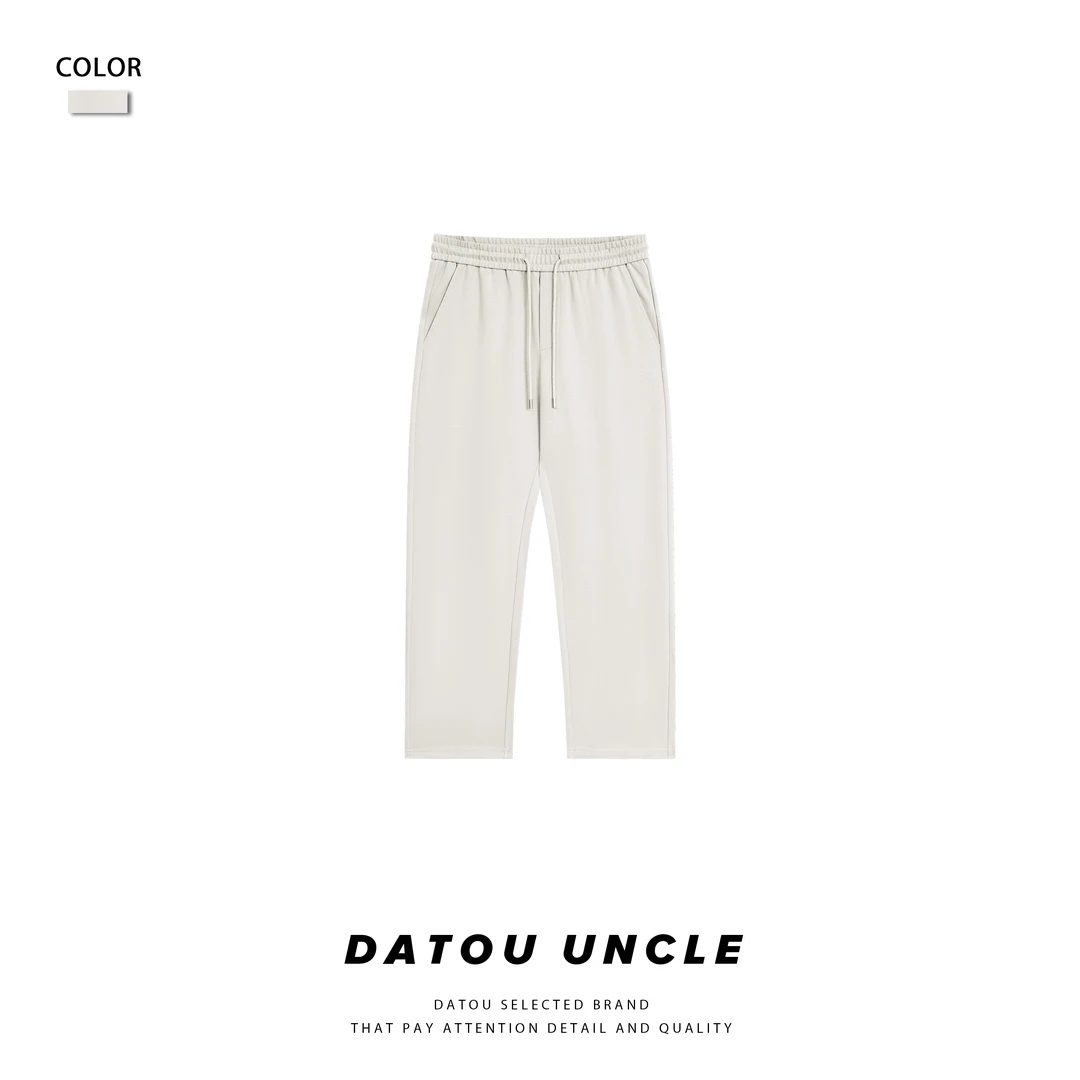 【大头叔叔】夏季精梳棉垂坠感极简抽绳休闲宽松直筒裤DDK7108