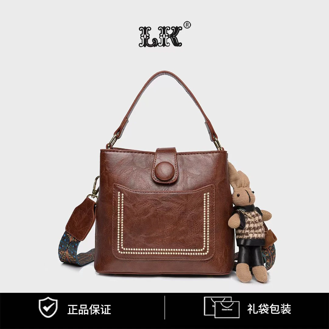 单肩包经典百搭女士斜跨时尚韩版洋气 休闲简约ins通勤 6621咖