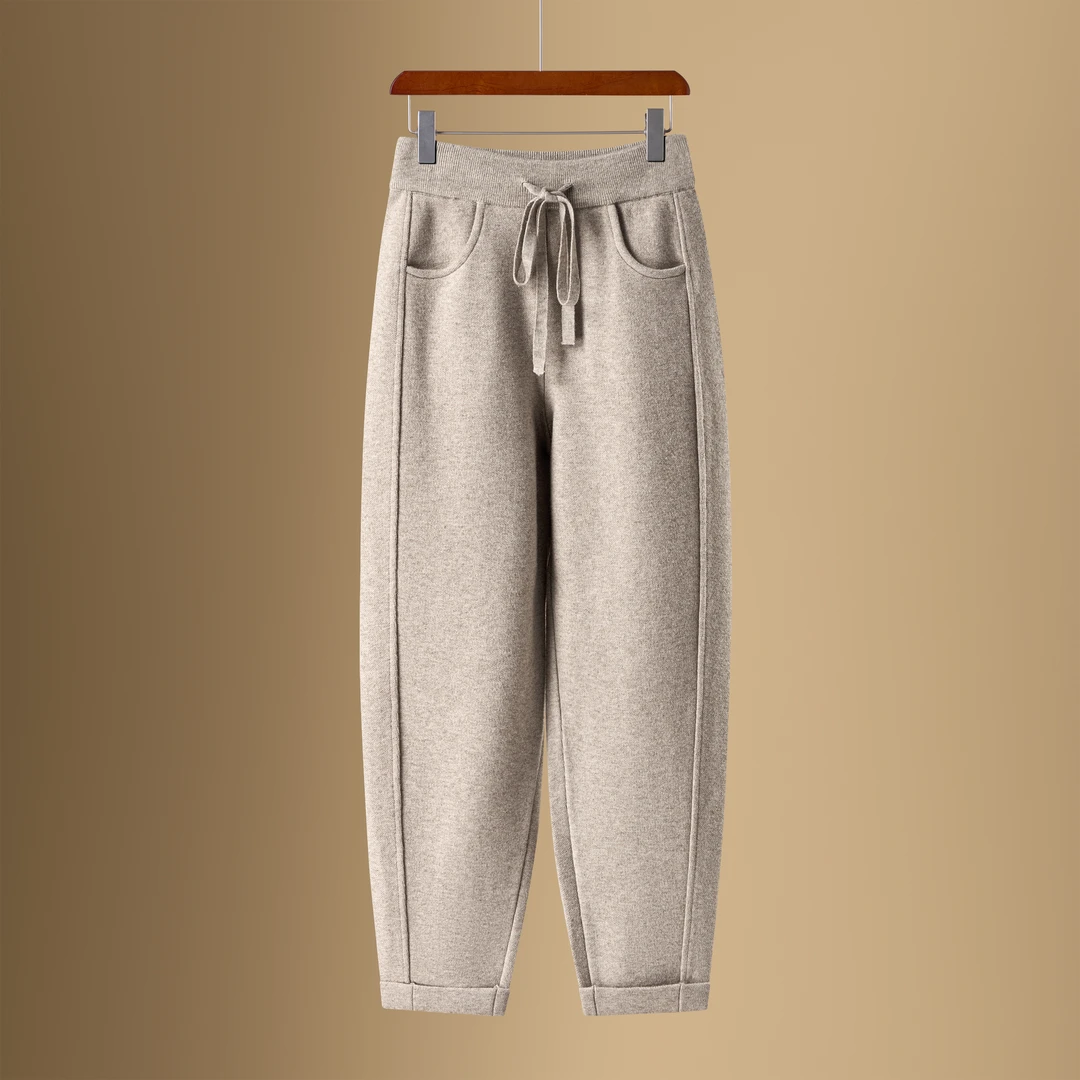 正品哥弟新款秋季小脚萝卜裤时尚百搭宽松显瘦高腰松紧绳哈伦裤子