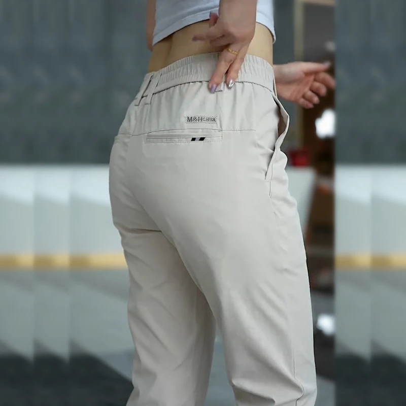 冰丝休闲裤男士直筒夏季弹力宽松透气开车凉感长裤百搭运动裤子男