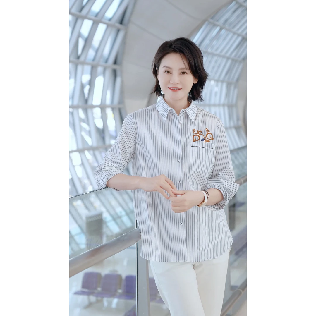 我是摩羯 曼谷机场同款80支新疆长绒棉高密色织春夏8万针条纹衬衫