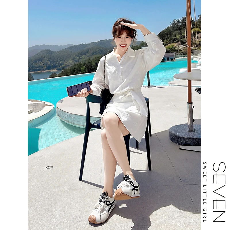 126现货|度假裙⑧七七146小个子纯棉防晒衬衫连衣裙女夏季小美说