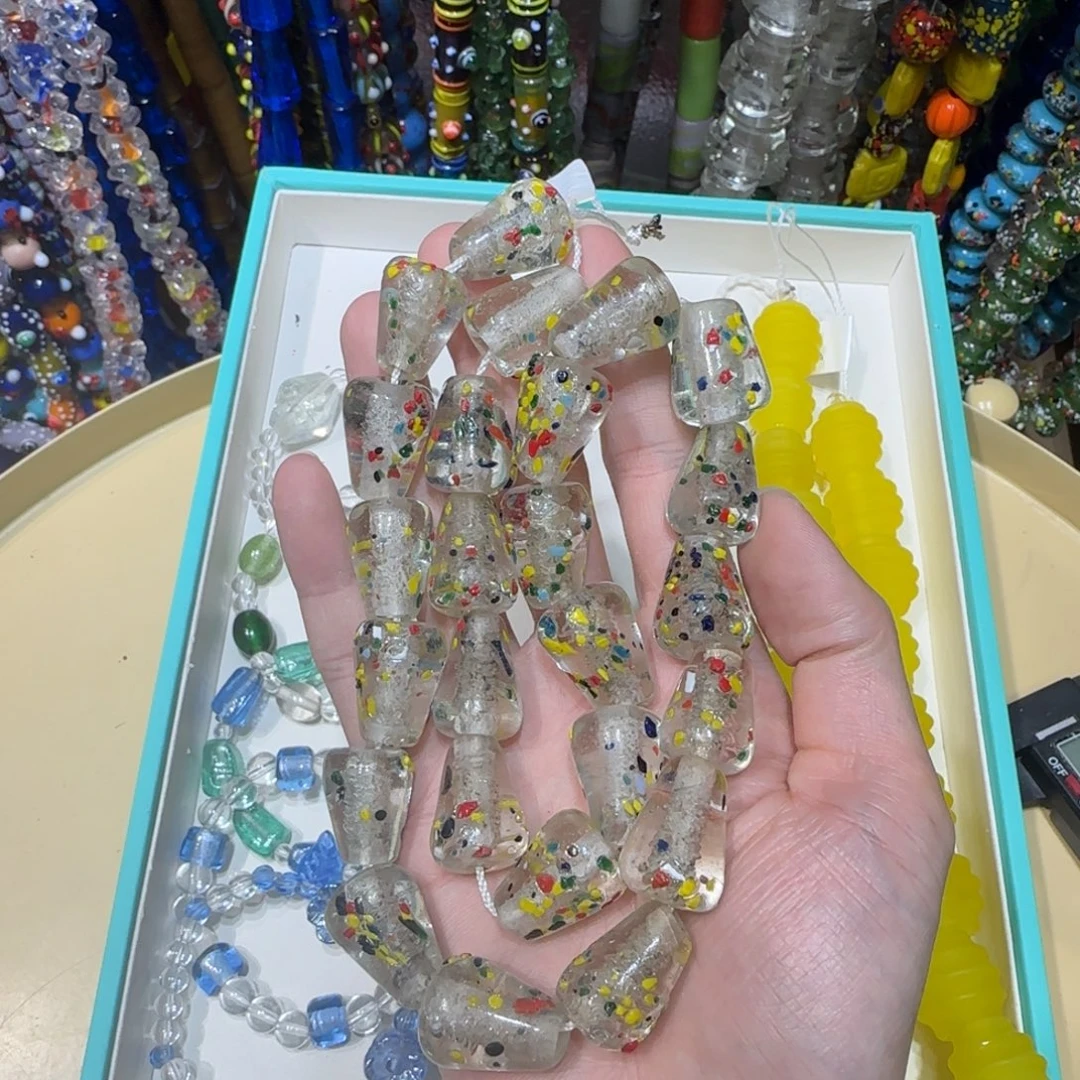 琉璃非金属透明彩绘琉璃珠
