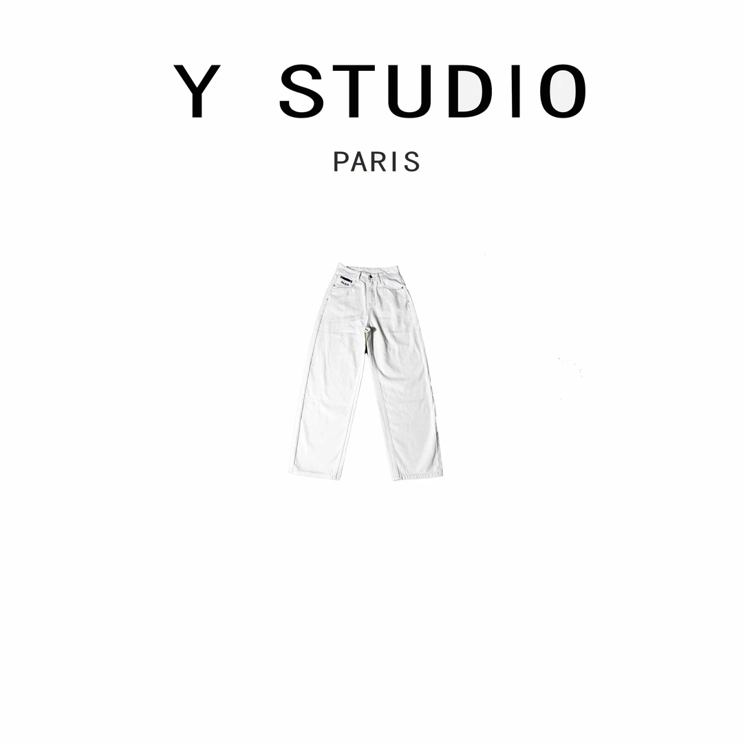 【大妮专属】【暖羽浅白】百搭时尚设计牛仔长裤BU286