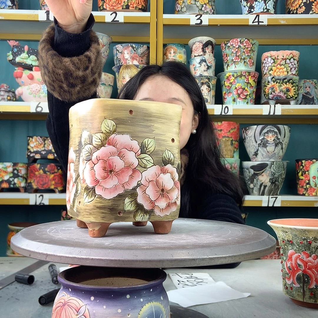 陶景德镇手工花盆618