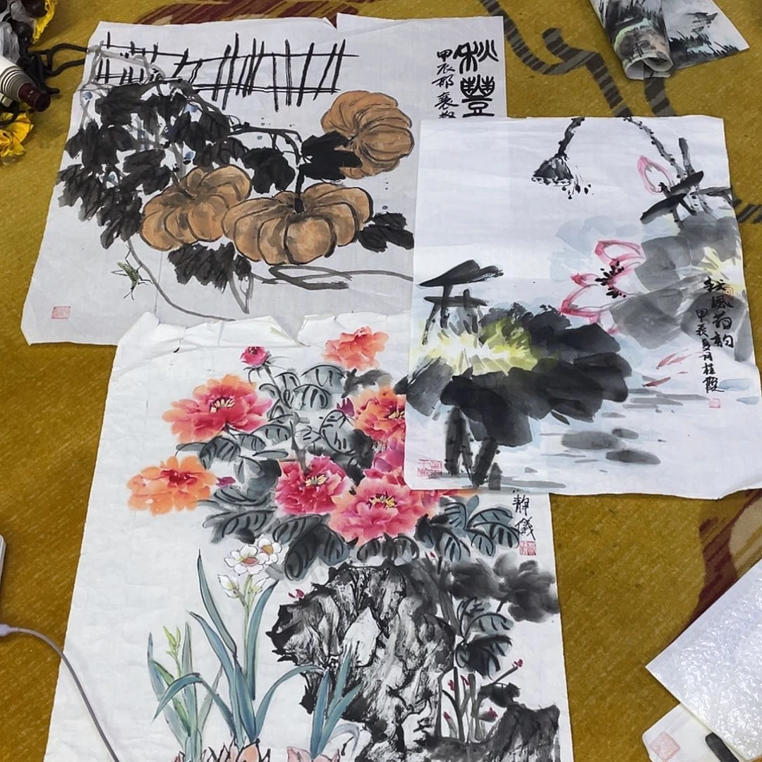 国画绘画999999999三张微瑕9999