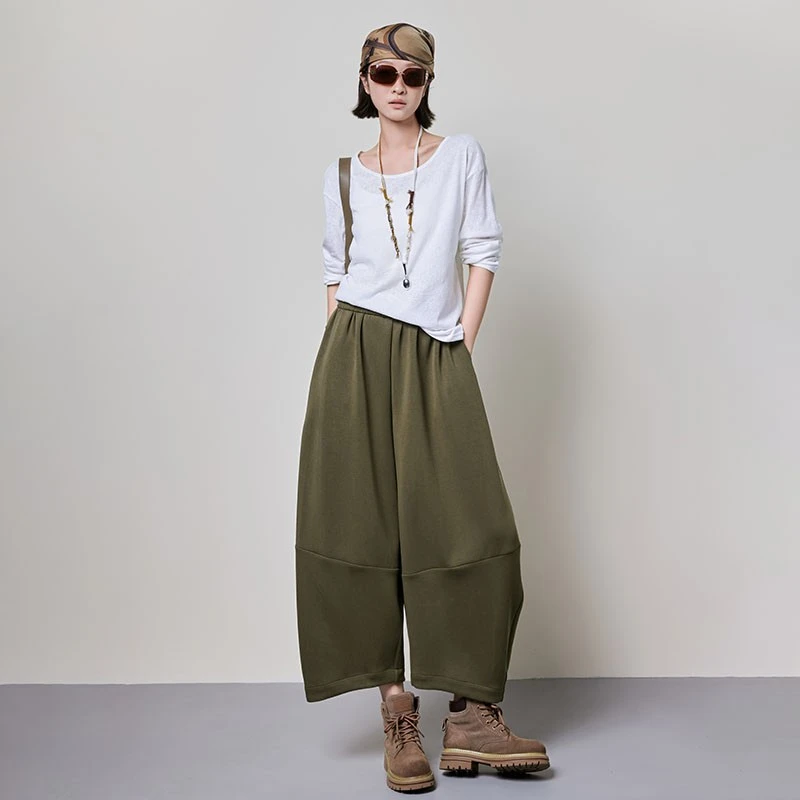 美洋MEIYANG谷雨长袖T恤麻感竹节棉_雪花肌理简约宽松圆领上衣S