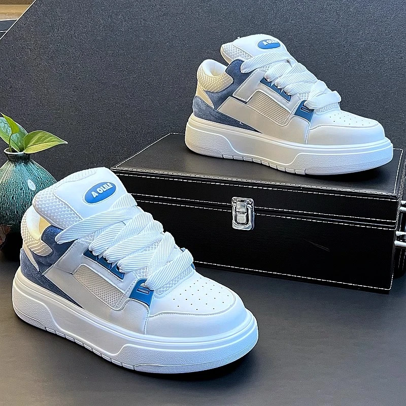 休闲鞋男秋季新款网面透气小白鞋潮流板鞋简约百搭休闲鞋男老爹鞋