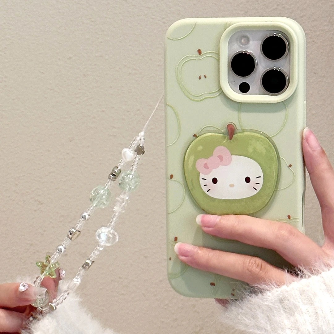可爱青苹果猫咪17手机壳iphone15promax适用13立体14小清新11代发