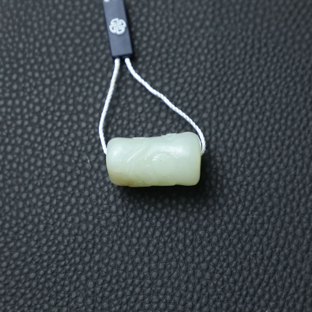 TCWWA06851清晚和田白玉螭龙纹勒子