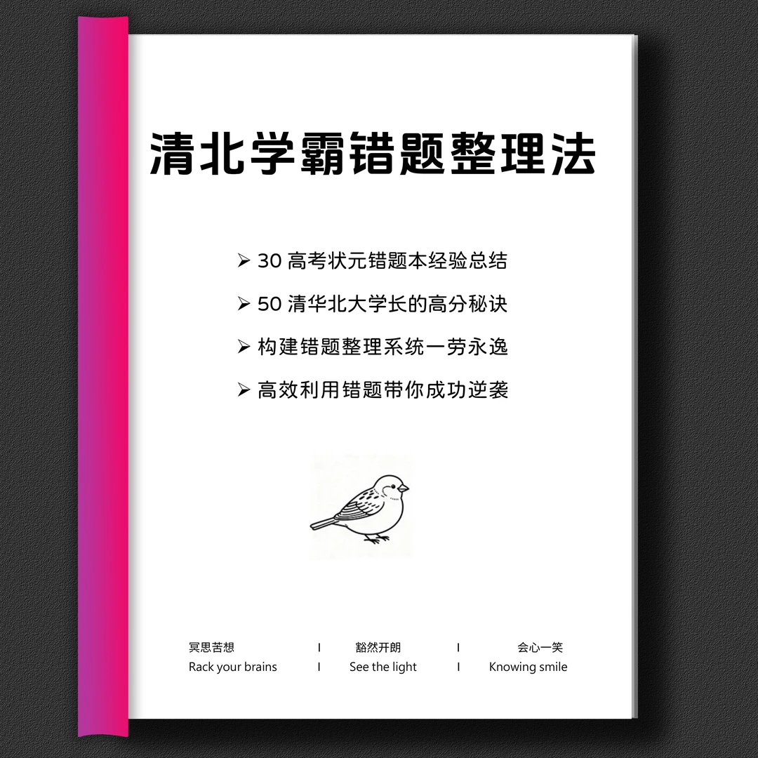 学霸专用高效错题本高中生初中生小学生专用学习提分方法活页本B5