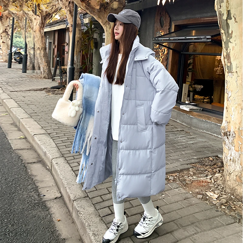 棉服女长款2024冬新款加厚棉衣外套宽松韩版百搭保暖棉服