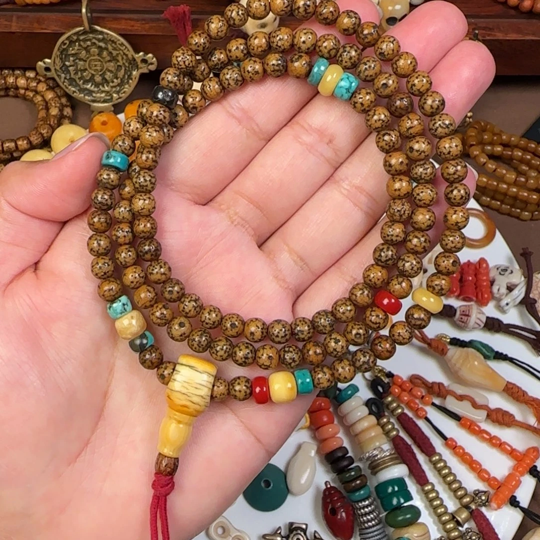 星月菩提吊坠手盘116颗满配念珠