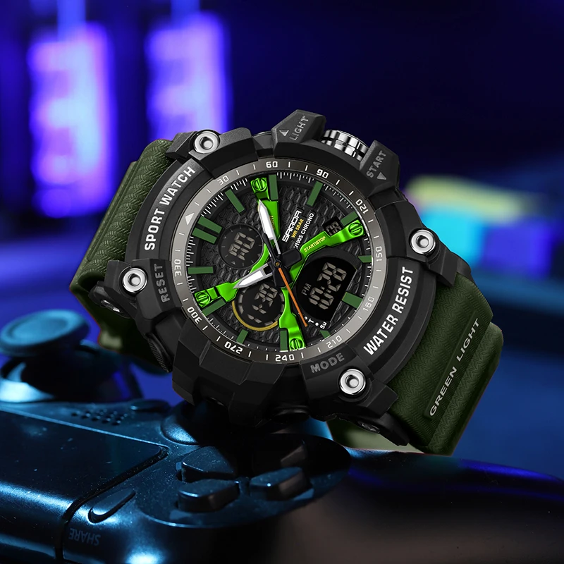 全新升级黑武士男士手表防水夜光闹钟多功能户外运动电子表学生男