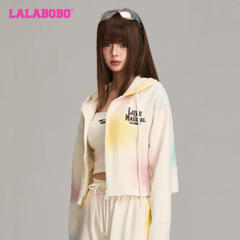 LALABOBO春季新款运动休闲时尚短款印花外套LBDC-WSTS25