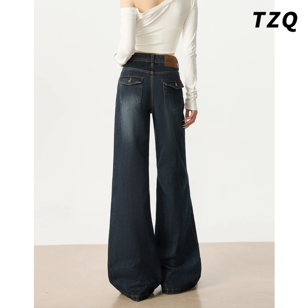 2025秋季新款美式复古微喇牛仔裤女修身显瘦喇叭裤子TQZ25111017