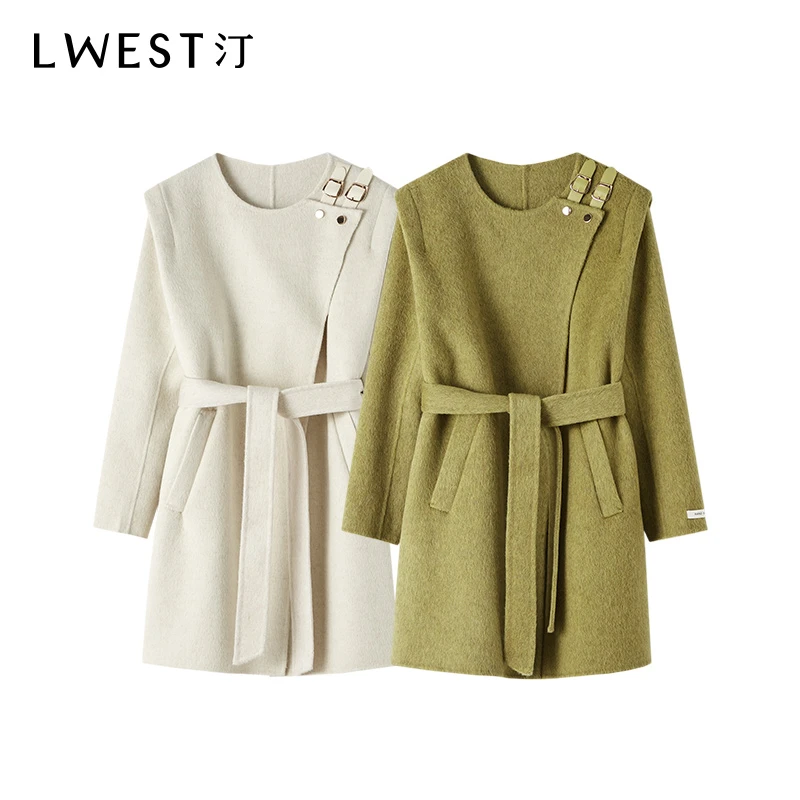 朗文斯汀2024冬装新款时尚气质设计感毛呢外套DZMJ3512B12377