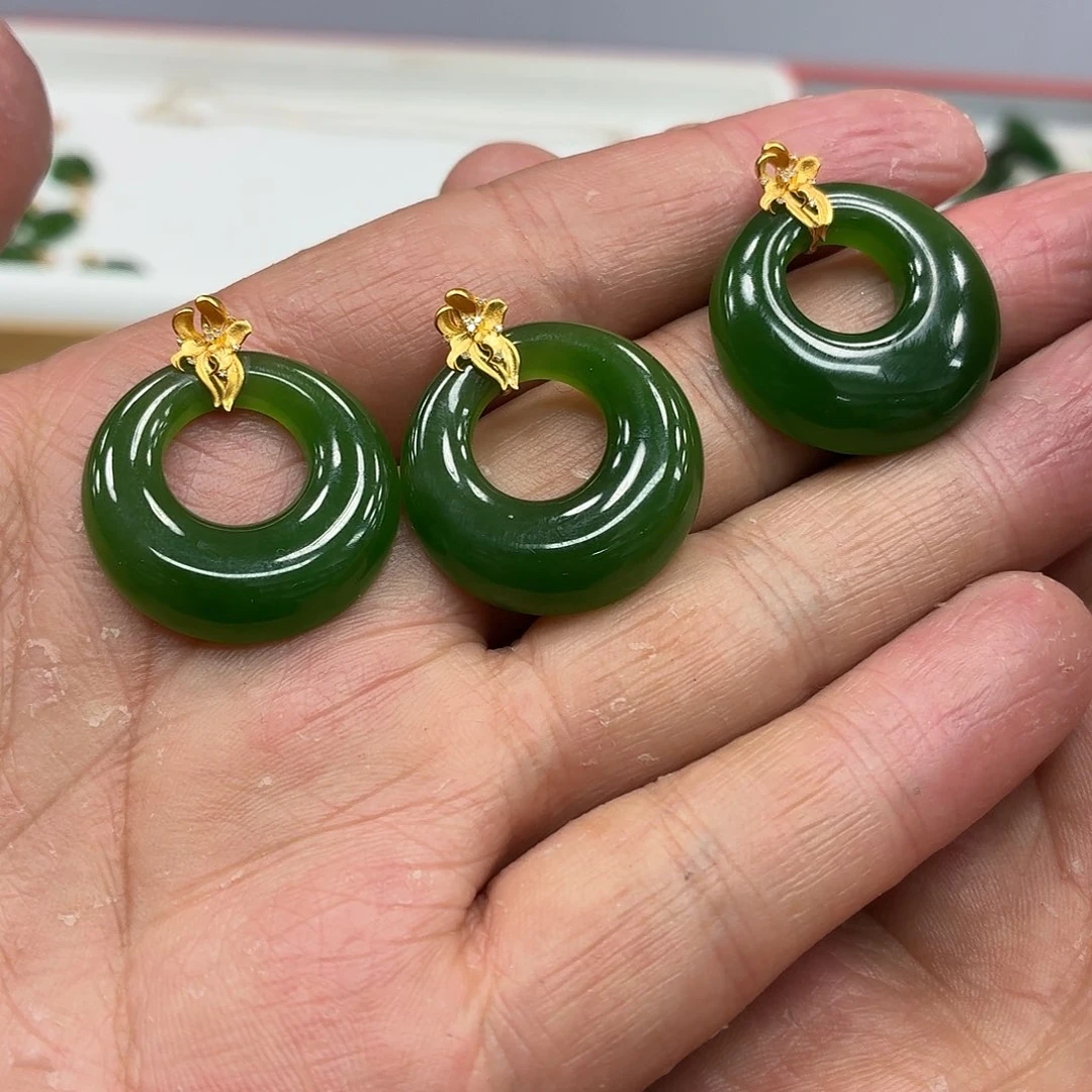 和田玉18K金镶嵌颈饰多样性发货拍一发一