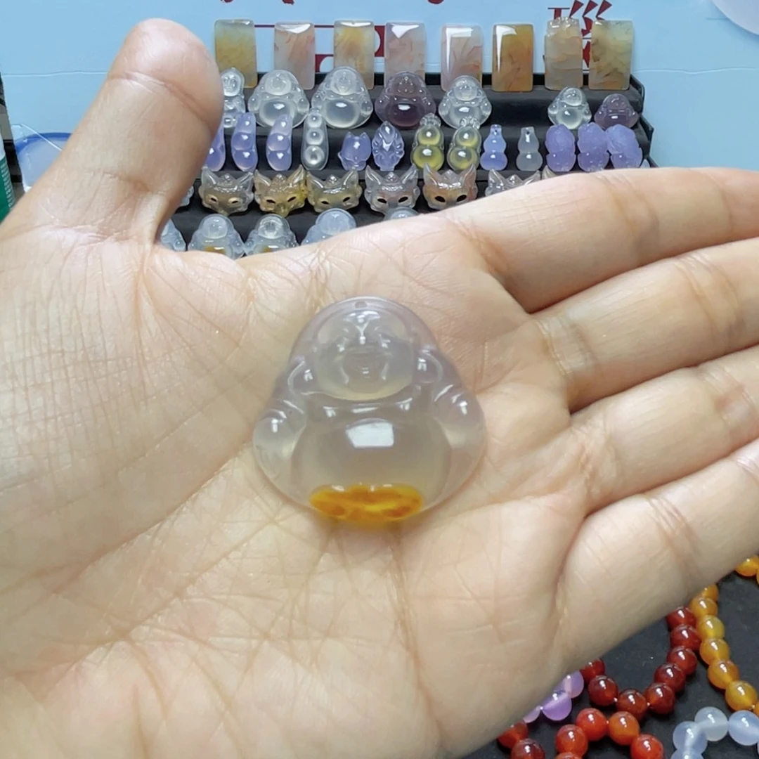 玛瑙/玉髓吊坠(赠链)未镶嵌甜*