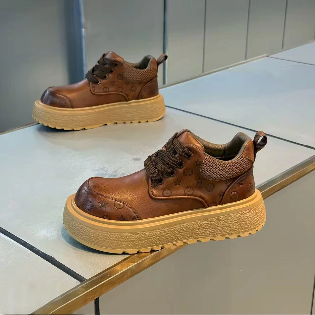 【皮鞋码】单棉同款皮面厚底百搭潮流舒适款男士时尚休闲潮鞋EC100