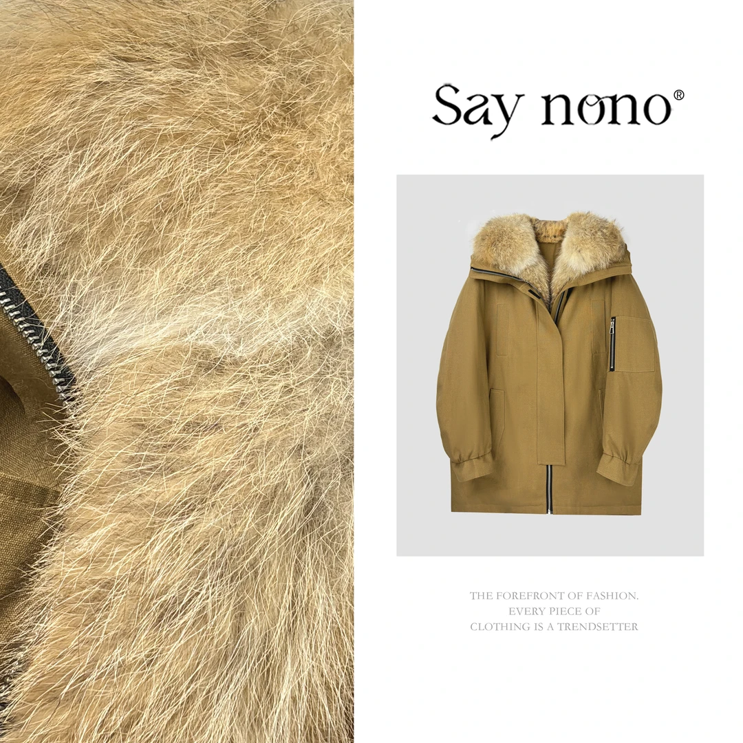 懒猫nono│Saynono 休闲复古进口郊狼毛毛领减龄鹅绒服 GX0756MY