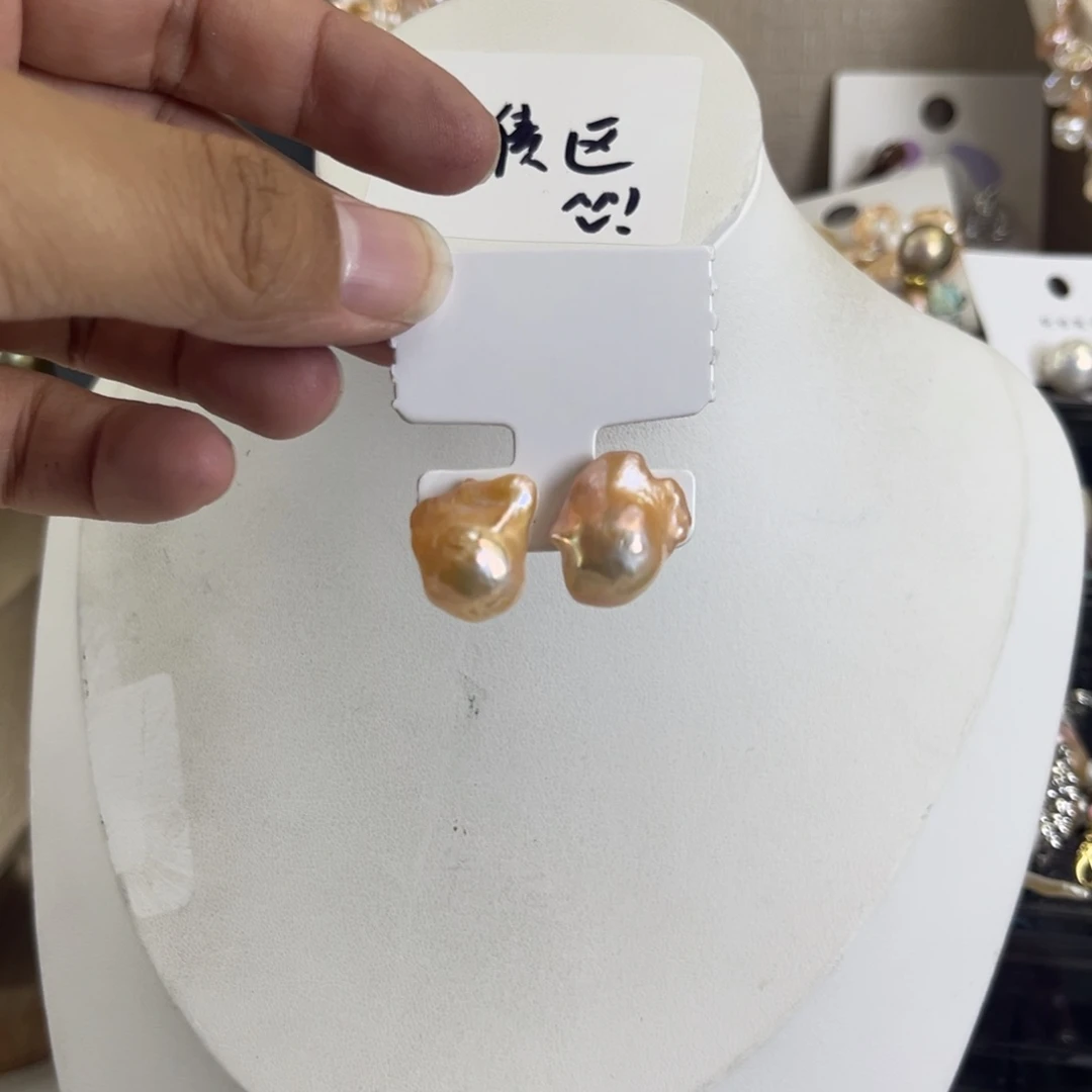 未镶嵌淡水珍珠耳饰柠***¥【纯恬】